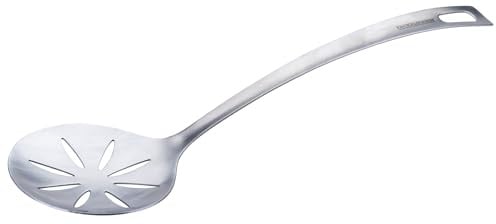 Fackelmann Abseihlöffel Essential aus Edelstahl – Ideal für Klöße, Gemüse & Spätzle, mit Aufhängeöse, spülmaschinengeeignet, Silber
