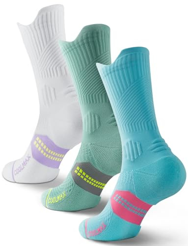 Calzini da Running Compression in Bamboo con Coolmax - Anti-VescicheperTrekking & Palestra VescicheCon Cuscino a Zone Ventilazione Rete Supporto