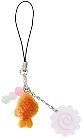 Fisch Schlüsselanhänger, Taiyaki Handyanhänger Narutomaki Fischkuchen Schlüsselanhänger für Geldbörse Rucksack Accessoires Japanischer Stil Kawaii Taschenanhänger & Geschenk