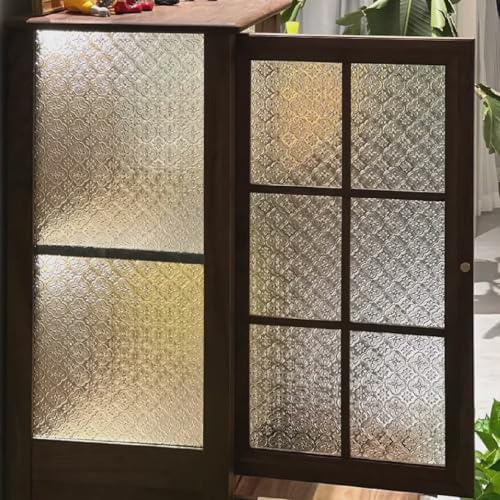 Alvorox Sichtschutzfolie für Fenster, statisch haftend, Vintage-Begonien-Muster, mattiert, dekorative Fensterfolie für Badezimmer, Tür, Zuhause, Glasdekoration, UV-Blockierung (45 x 200 cm)