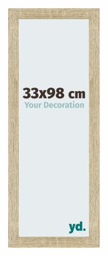 yd. Bilderrahmen 33x98 cm Sonoma Eiche - MDF Rahmen Mura | Your Decoration, Acrylglas aus Kunststoff, Wandmontage, Geeignet für Fotos, Poster und Puzzles, Made in Holland