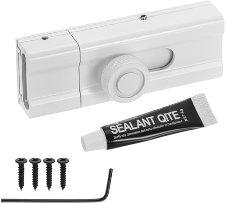 QUARKZMAN Cerrojo Deslizante De 3 Pulgadas Cerrojo De Seguridad Blanco | De Aleación De Aluminio, Con Adhesivo Y Tornillos, Para Puertas Al Ras O Empotradas Ventanas Puertas De Patio