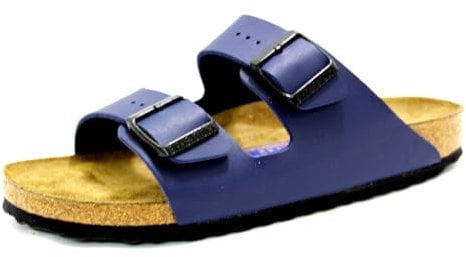 BIRKENSTOCK Unisex Arizona Birko-flor Softfootbed slides, Blau, 42 EU