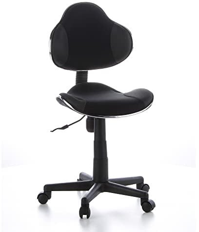 hjh OFFICE 634120 Kinder Schreibtischstuhl KIDDY GTI-2 Stoff Schwarz/Grau ergonomischer Jugenddrehstuhl höhenverstellbar