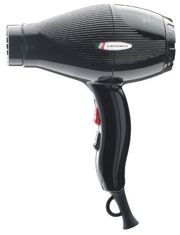 GAMMAPIU’ Asciugacapelli Professionale E-T.C. Light Nero Lucido, Phon per Capelli Leggero (430gr), Phon Professionale Compatto, solo 18, 5 cm, Griglia Rivestita in Tormalina, W1800-2100