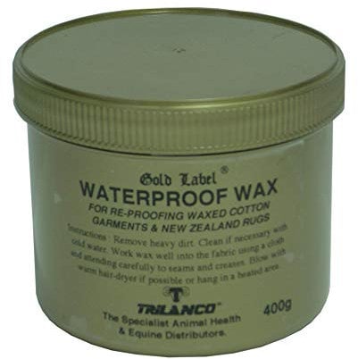 Waterproof Wax, Gold Label. Re-proofing For All Waxed Cotton Garments, 400 GM
