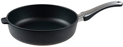Pfannen Harecker Guss-Hochrandpfanne 26 cm Ø | hohe Alugusspfanne mit Antihaft-Beschichtung | Induktion, Gas, Ceran, Elektro | backofengeeignet bis 240 °C | fettarm kochen | Made in Germany