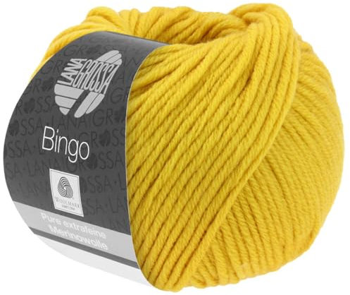 LANA GROSSA Bingo | Extrafeine Merinowolle waschmaschinenfest und filzfrei | Handstrickgarn aus 100% Schurwolle (Merino extrafein) | 50g Wolle zum Stricken & Häkeln | 80m Garn FB 154