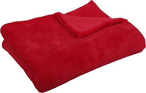 Bestlivings Kuscheldecke Tagesdecke 3XL ca. 290g/m² (rot / 220x240cm) Wohndecke für Bett, Sofa, Couch extra flauschig