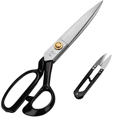 Handi Stitch Schneider Schere mit Fadenschneider - Schneiderschere Stoffschere - Profi Nähschere Stoffschere Scharf 22,86cm aus Edelstahl - Textilschere zum Schneiden und Nähen