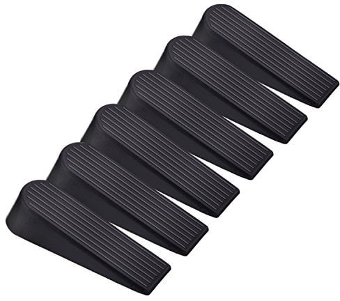 6 Packung Türstopper Wedges Schwarz Gummi Türstopper für Haus und Büro
