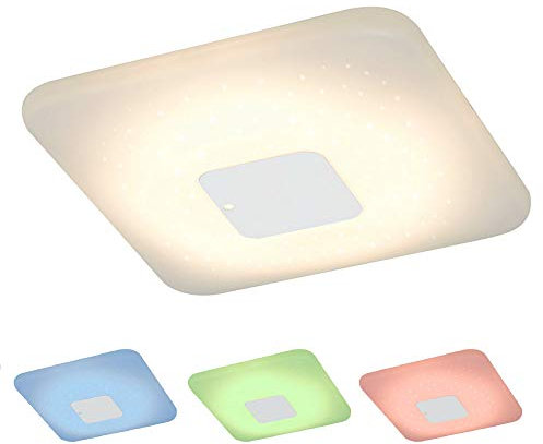 Trango dimmbare LED Sternenhimmel Deckenleuchte Wandleuchte 20Watt 3000K mit integrierter Farbwechsel Ambiente-Beleuchtung TG3094