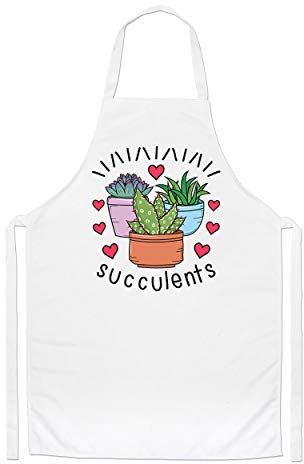 Sukkulenten und Herzen Koch Schürze