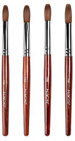 Alexnailart 4 stücke Kolinsky Sable Haar Nagelbürste Set Acryl Nagel Pinsel Runder Kopf Rot Holz Stift UV Gel Nageldesign Maniküre Malwerkzeug