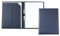 DELMON VARONE - Personalisierbare Schreibmappe DIN A4 „EcoAppleLeather“ Blau, Recycling Öko Apfel Leder Organizer Konferenzmappe mit Notizblock, Stiftschlaufe & Steckfächer, Ökoleder Dokumentenmappe