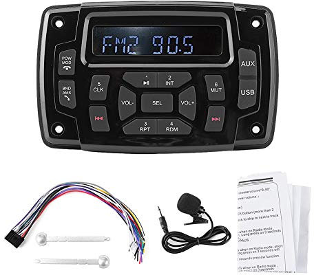 EBTOOLS Reproductor MP3 para Barcos, Reproductor MP3 12V Bluetooth FM Am Receptor estéreo IP66 Accesorio Impermeable para Barco Marino