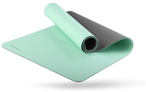 Deuser Yogamatte für Sport oder Gym/Rutschfest, Anti Rutsch/Dick & Faltbar/Unisex, für Erwachsene/Für Yoga, Pilates & Stretching/Vegan & Recyclebar/inkl. Tragegurt