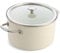 KitchenAid Steel Core Enamel Casserole de 24 cm/6 litres avec couvercle, émail d'ingénierie allemande, induction, allant au four, crème d'amande