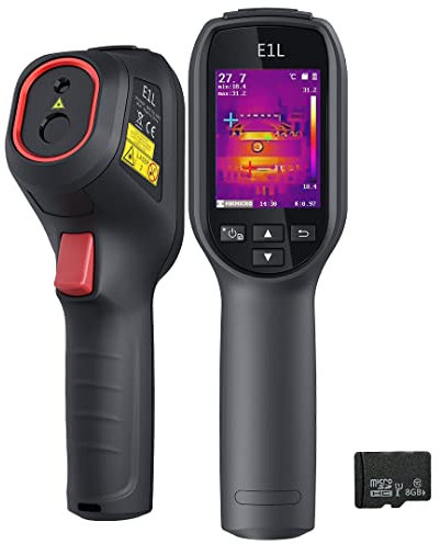 HIKMICRO E1L Kompakte Wärmebildkamera, 160 x 120 IR-Auflösung/19200 Pixeln, 25Hz Bildfrequenz, thermokamera mit Laserpointer und Software, -4°F bis 1022°F Messbereich