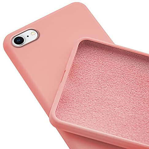 N NEWTOP Custodia Cover Compatibile per iPhone 7/8 / SE 2020 / SE 2022, ORI CASE Guscio TPU Silicone Semi Rigido Colori Microfibra Interna Morbida (Rosa)