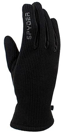 Spyder Leather Palm Black Gloves (Medium)