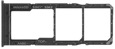 Plateau compatible avec Samsung Galaxy A12 / SM-A125F / A125 6.5 Chariot tray porte carte nano Sim 1+ SIM 2 + fente pour carte micro SD (Noir)