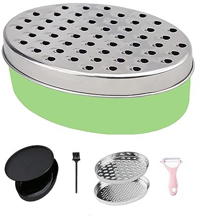 JAGKUL Cheese Grater - Stainless Steel Vegetable Chopper, Chocolate Grater with Container and Lid