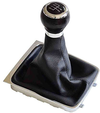 Kakulkomen Schaltsack Schaltmanschette Schwarz Schaltknauf-5 Gang-kompatibel mit VW P-ASSAT B6 2005 2006 2007 2008 2009 2010 2011 2012