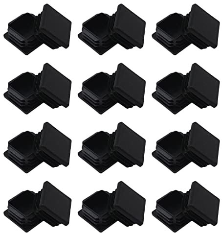 LONSVTTU 24 pcs 40x40 mm Bouchon pour Pied de Chaisse,Bouchon pour Tuyau Carré, Capuchon pour Poteau Carré en Plastique,Cache Tube en plastique robuste pour Pieds de Meuble/Armoire/Étagère/Chaise