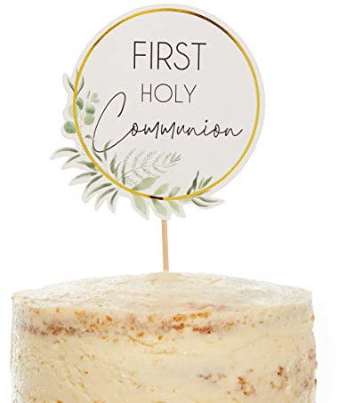 amscan 9915632 Botanic Communion CardCakeTopp