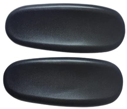 2 Piezas Almohadilla de Repuesto para Apoyabrazos de Silla de Oficina, Espuma de Alta Resiliencia y Cuero PU, Ajuste Universal para Sillas de Oficina/Hogar/Gaming, Parte Inferior Antideslizante
