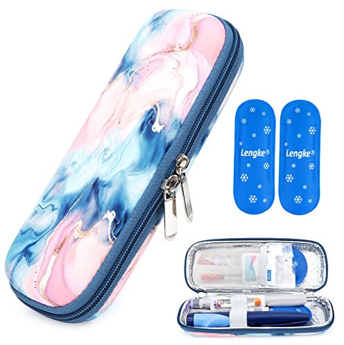 YOUSHARES Insulin-Kühltasche – Medizin isolierte Diabetiker-Tragetasche, 01 Treibsand Pink, small 8.5 * 3.2 * 1.7 inches, Kompakt