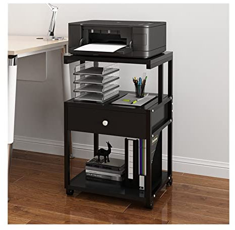 UNNS Bürodruckerständer Druckertisch Abnehmbares Druckerregal Lagerregal Modernes Mehrschicht-Lagerregal for Schreibtischplatten mit Schubladen-Kopie-Lagerregal Tischdruckerständer (Color : B)