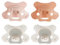 Difrax Tétine 6-18 Mois Natural – Sucette Naissance avec Tétine Silicone - Facile à Accepter - un Apport Optimal d'Air – Tutute Bébé 6 Mois et Plus – Fleuri & Pêche - 4 Pièces