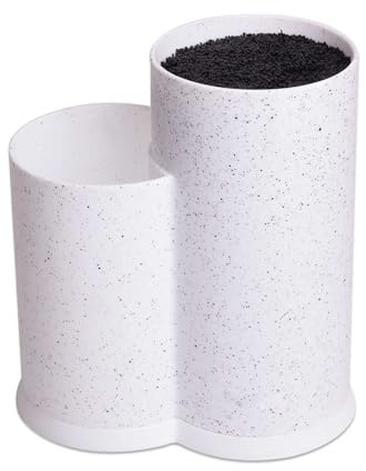 4BIG.fun Bloc à couteaux universel - Rangement des couteaux - Porte-ustensiles - Insert à poils amovible - Récipient à couverts - Passe au lave-vaisselle