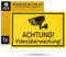 Hinweisschild Achtung! Videoüberwachung!, 1 Stück, 30 x 20 cm, 2,7 mm starkes PVC Schild mit Bohrlöchern, Video Überwachung Schilder für Innen- und Außenbereich, Kameraüberwachung Schild Grundstück