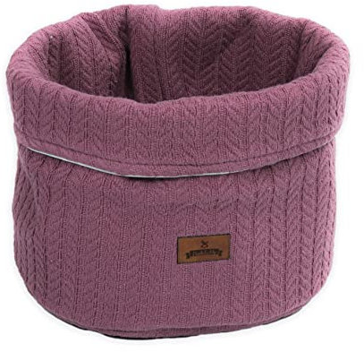 Puckdaddy Thea Storage Basket Cotton Cable Knit 22 x 22 cm Berry