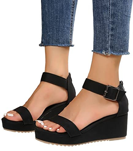 Sandali Donna Comodi Pianta Larga Sandalo Spiaggia Blu Matrimonio Scarpe Soffice Con Tacco Comodissimi Sandalo Gladiatore Comodi Sandali Estive Sandali Donna