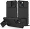PANXIYUE Coque pour iPhone 13 6.1 Pouces, Protection de la Caméra Étui avec Lentille Coulissante Couverture, 360 Full Body Armor et Antichoc Durable Protecteur Bumper Support stéréo Housse Étui-Noir