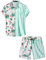 VATPAVE Herren Flamingo Hawaii 2 Teiliges Sets Kurzarm Freizeithemden Strand Outfits Groß Kokosnuss Flamingo
