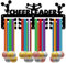 CREATCABIN Porta Medaglie da Cheerleader Appendiabiti per Medaglie Espositore Sportivo Premi da Appendere in Metallo Ferro Supporto Piccolo Decorazione Premi per Parete Casa Badge Corridore 29x13cm