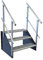 3 Stufen Standtreppe Stahltreppe freistehend Breite 110cm Höhe 63cm anthrazit beidseitiges Geländer