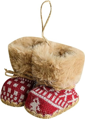 RPixc Rote Stoff Weihnachtsstiefel Dekoration Kreative kleine Weihnachtsanhänger Weihnachtsbaum Anhänger eignen sich für alle Arten von Szenen Zweiggirlande zum Dekorieren