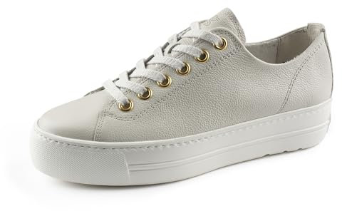 Paul Green Damen SUPER Soft Pauls, Frauen Low-Top Sneaker,Sportschuhe,Freizeitschuhe,Turnschuhe,Laufschuhe,schnürschuhe,Offwhite (Ivory/Gold),38 EU / 5 UK
