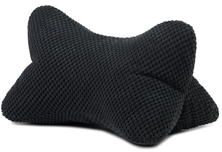 Gözze - Lesekissen Sven, Nackenkissen in genoppter Optik, Lese- und Relaxkissen für Nacken und Rücken, 40 x 25 cm - Schwarz