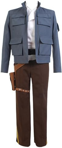 Männer Han Solo Kostüm Jacke Weste Hosen Shirt Full Set Anzug Erwachsene Halloween Outfit (Blue, 3X-Large)