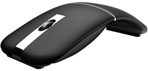 Souris pliable sans fil Bluetooth - Rotation à 180° - Portable - Ultra fine - Double mode - Rechargeable - Pour la maison, le bureau, les voyages - Noir