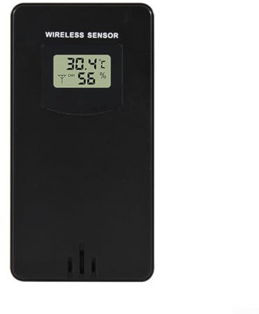 Kabellose Wetterstation Sensor Innensender kompatibel mit FanJu, 60 Meter Übertragungsreichweite (schwarz)