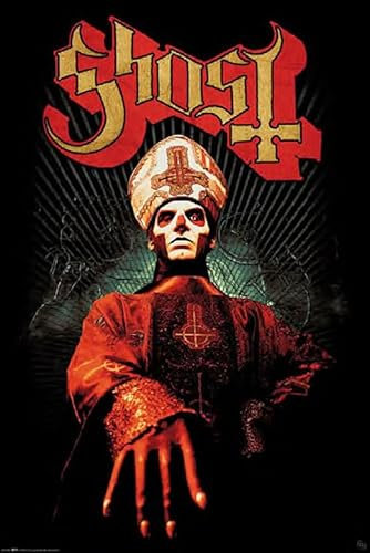 BUY ART FOR LESS Offiziell lizenziertes Ghost the Band Papa Emeritus Kunstposter, 61 x 91 cm, dekorativer Druck, Posterpapier, fertig zum Rahmen