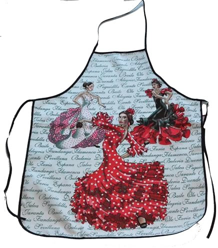 Z&H BAILARINES DE FLAMENCO - Delantal estilo flamenco, Delantal temático español, Arpon de cocina,